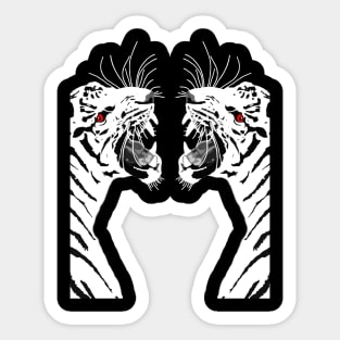 Tiger White Sticker